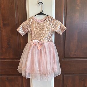 Sparkling Pink Sequin Kids Costume Dress
